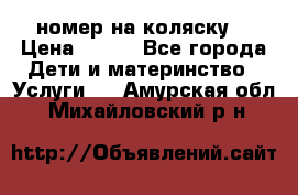 номер на коляску  › Цена ­ 300 - Все города Дети и материнство » Услуги   . Амурская обл.,Михайловский р-н